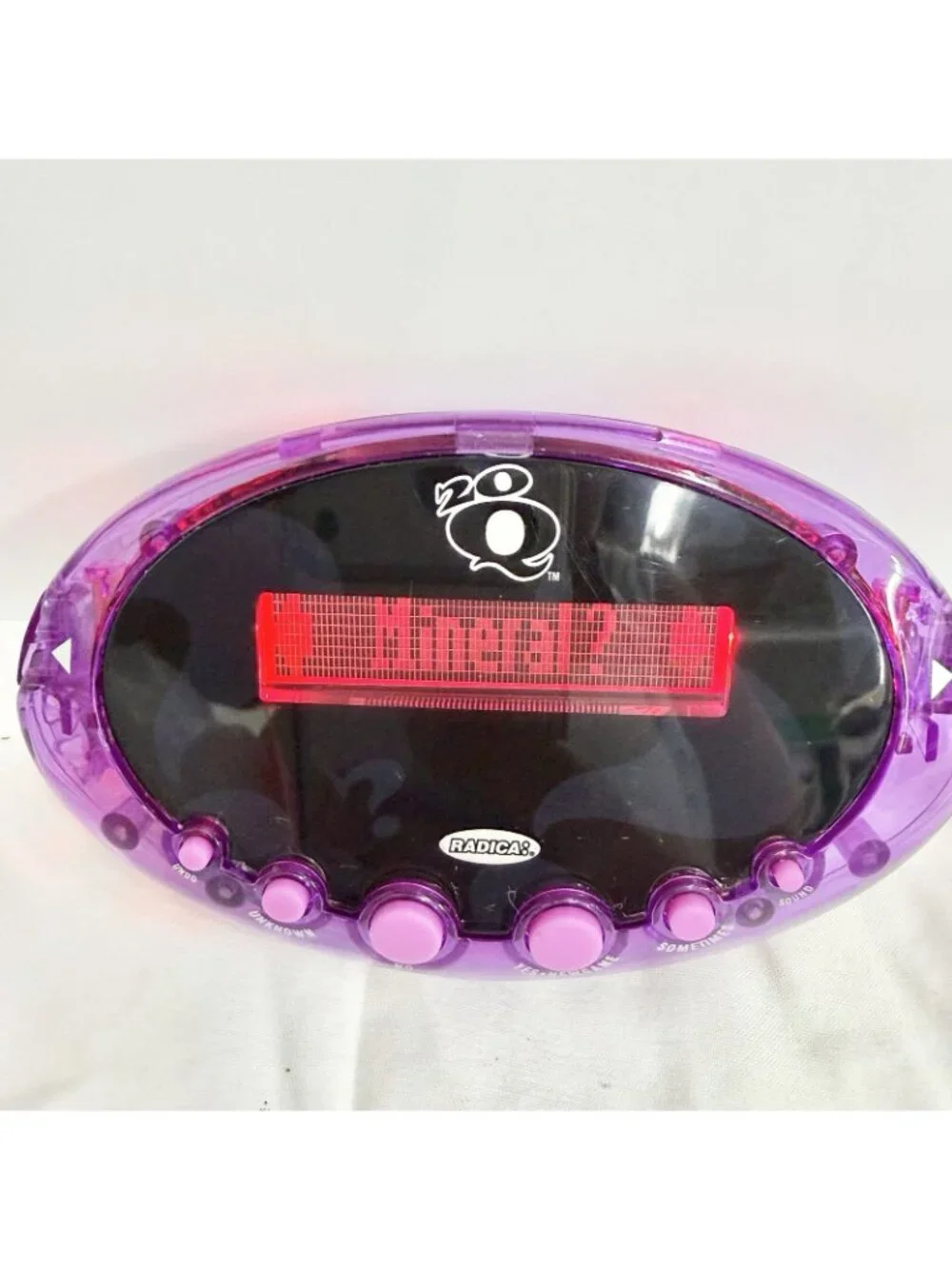 Radica 20Q Purple Electronic Handheld Thinking Game 2007 Tested Works